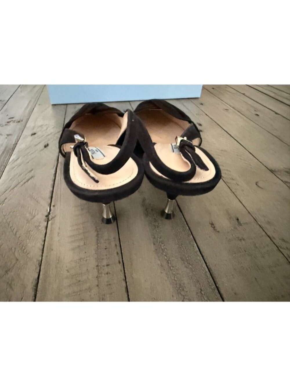 PRADA SLINGBACK PUMPS SHOES POINTED BLACK SIZE 41 11 - Picture 3 of 8